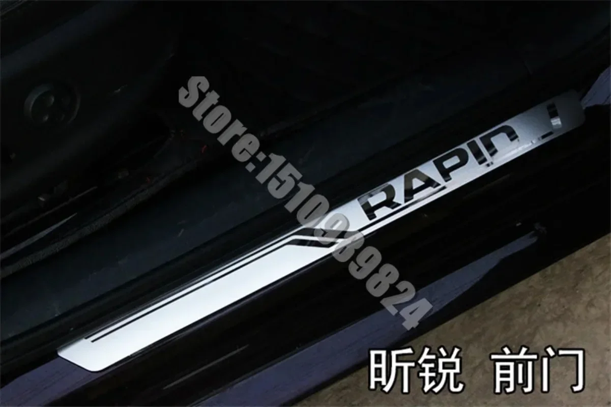 

Original factory Stainless Steel car Ultra-thin Door Sill Scuff Plate car accessories Car-styling For Skoda Rapid 2012 -2019