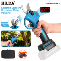 HILDA Brushless Electric Pruning Shears Garden Power Tool with LCD Display Pruner Cordless Scissors FruitTree for Makita Battery