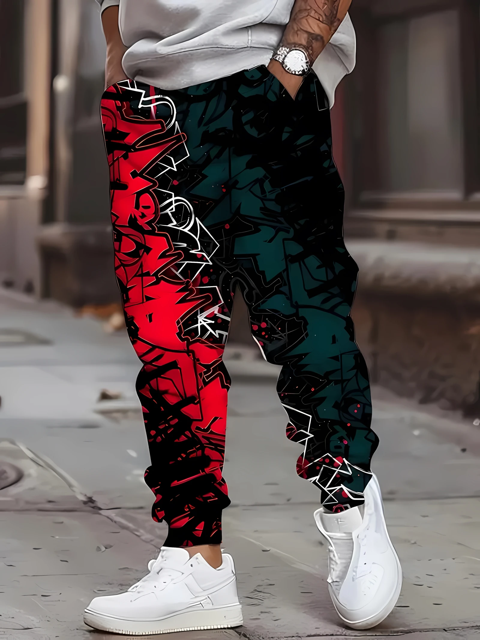 

2025 3D Letter Oil Print Fashionable Bestseller Sports sweatpants Long style