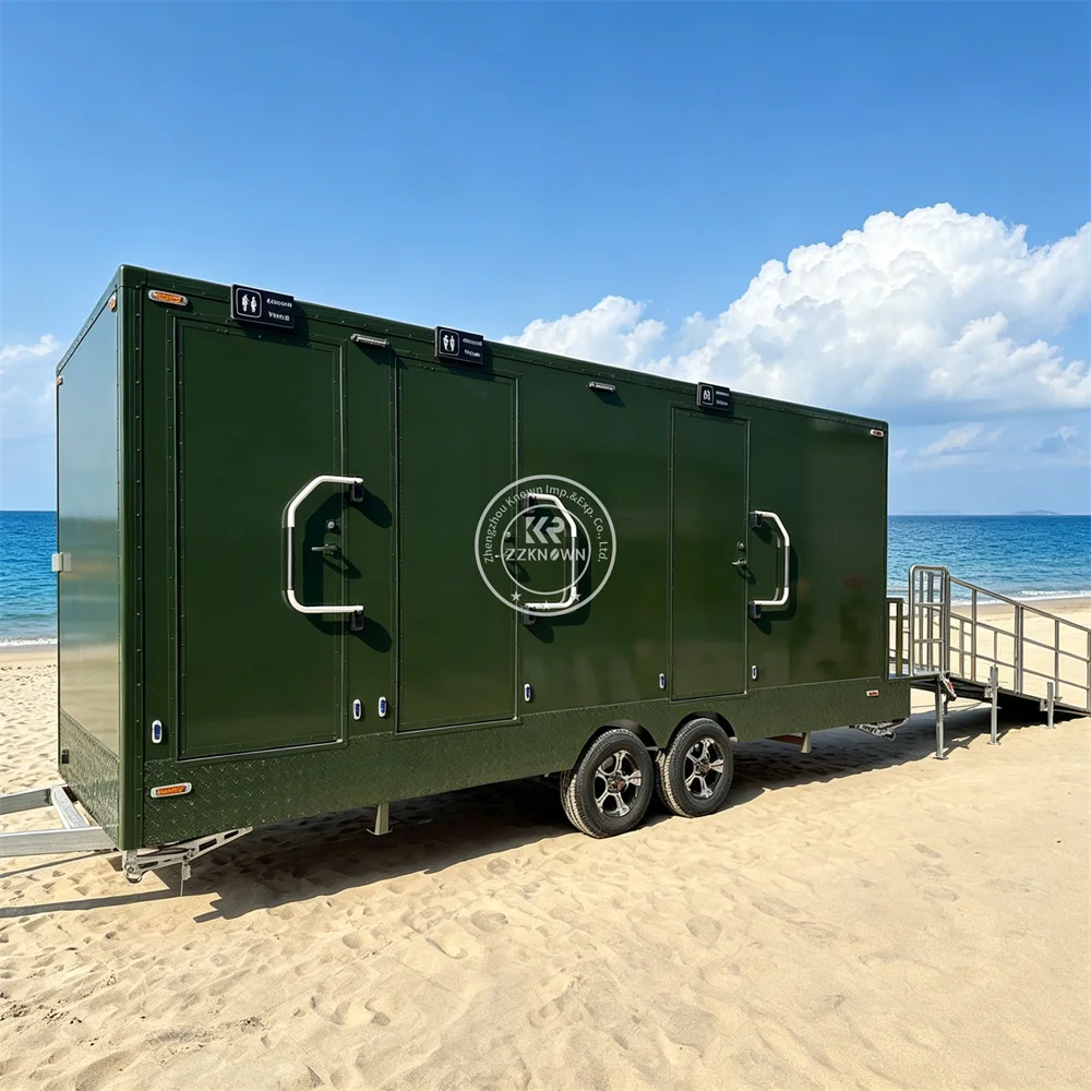 Advanced Portable Restroom Emergency Station Mobile Bathroom Cabin Luxury Toilet Trailer With Non-Slip Floor