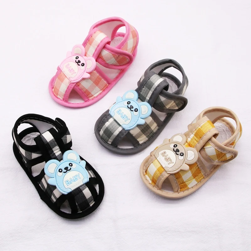 Summer Bear Pattern Hollow Sandals For Baby Boys Girls Infant Newborn Toddler Shoes Kids Soft Sole Shoes First Walker Clogs