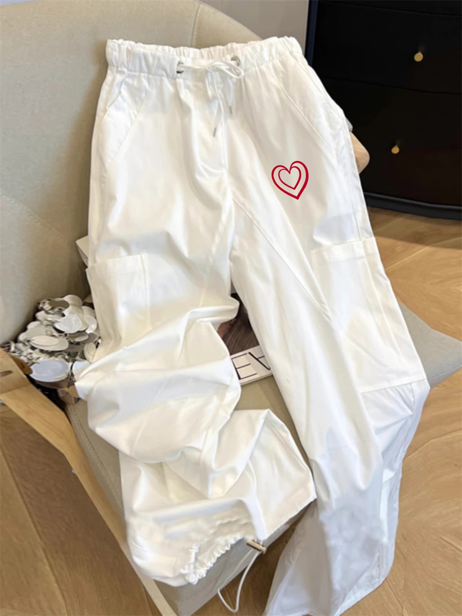 Pantalon de travail en Dstring imprimé pour hommes et femmes, sensation haut de gamme Unique, décontracté, ample, polyvalent, jambes larges, pour les déplacements