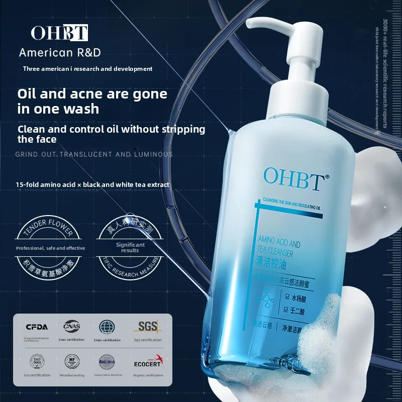 

OHBT Amino Acid Cleansing Lotion Gentle Moisturizing Nourishing Salicylic Acid Facial Cleanser Oil Control Brightening Face Wash