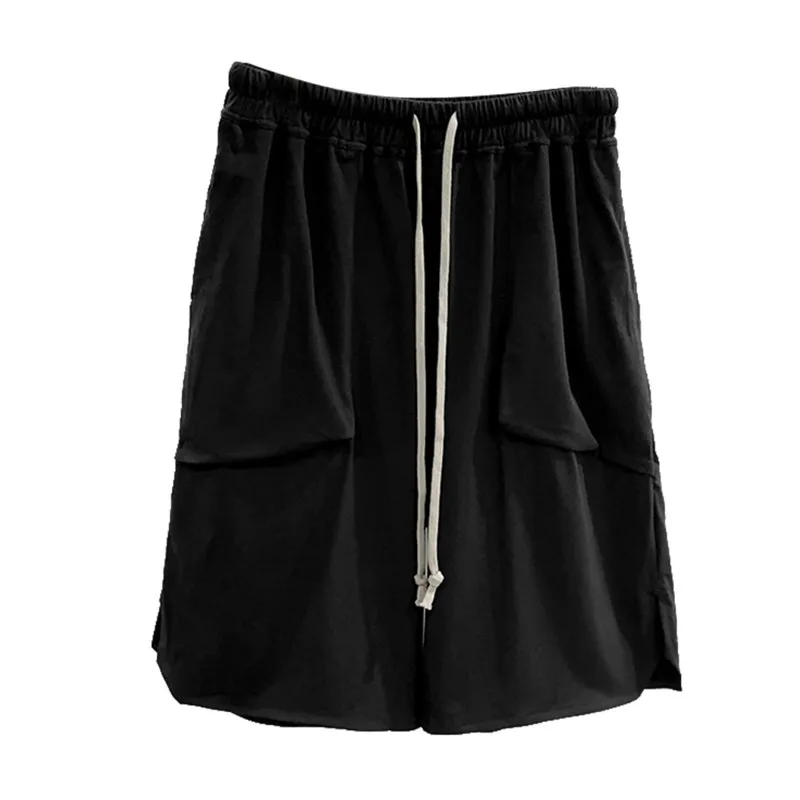 HKSH Spring Summer New Men Niche Dark High Sense Trend Thin Casual Loose Large Pocket Capris Wide Leg Drop Knitted Shorts HK4722