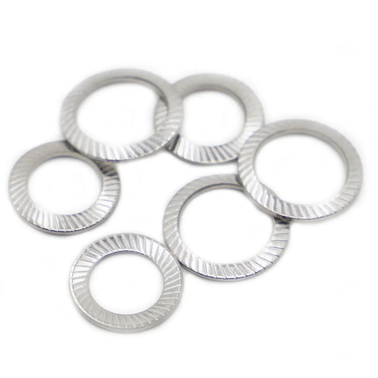 M2.5 M3 M4 M5 M6 M8 M10 M12 M14 M16 304 Stainless Steel Disc Spring Serrated Lock Washer Knurled Elastic Gasket DIN9250