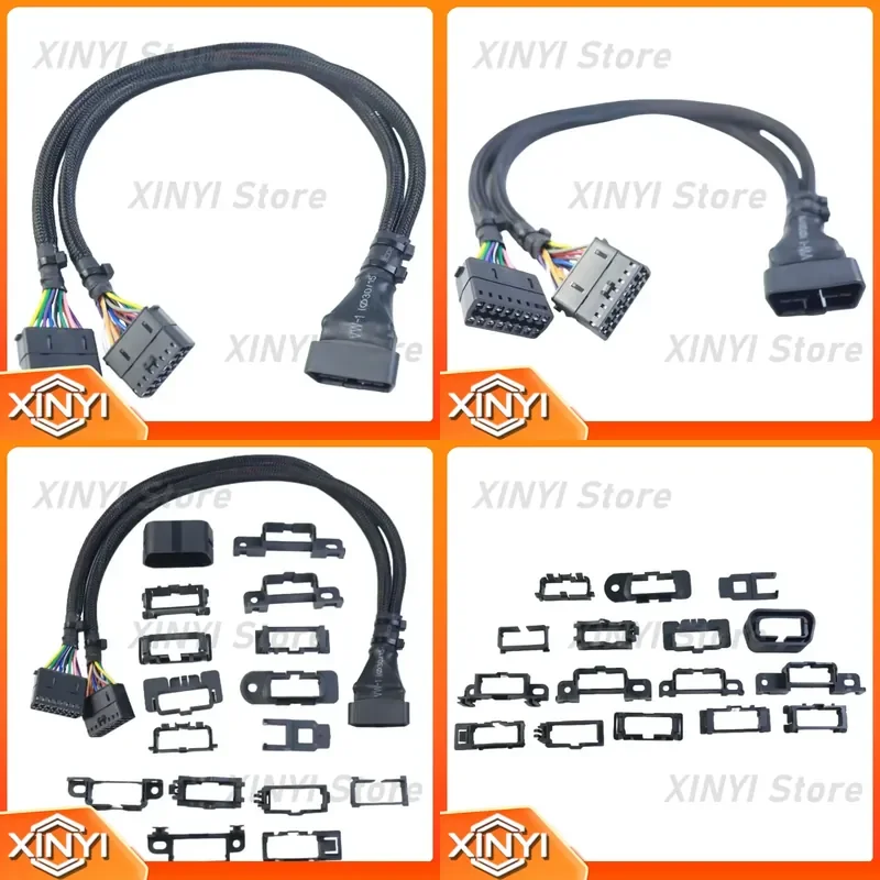 Premium OBDII OBD2 Harness Kit for Car Diagnostic Tool OBD Splitter Extension Cable with PVC Insulation for OBD2 Scanner