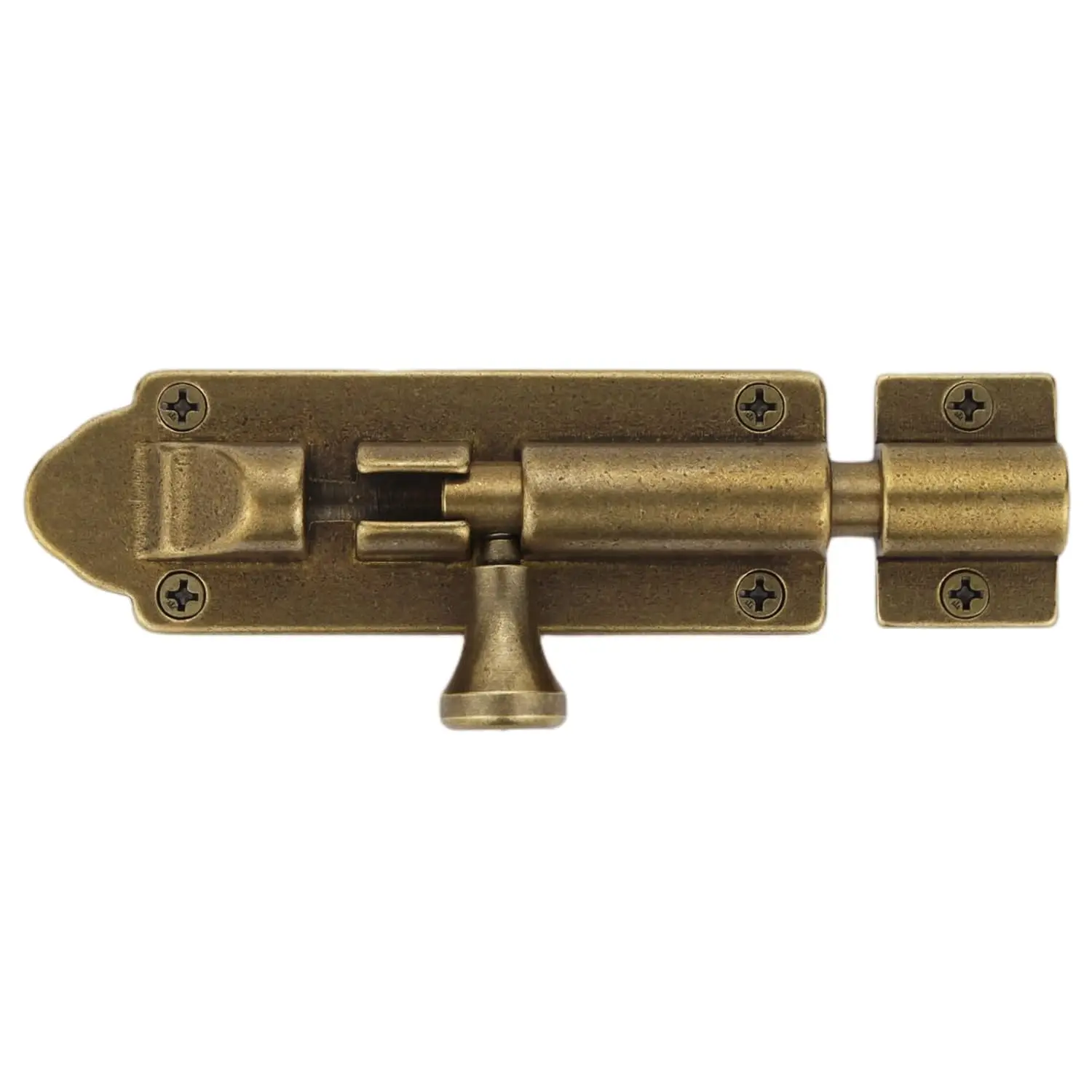 

Heavy Duty Barrel Bolt Latch for Barn Door, 5.0 inch Sliding Lock in Antique Brass