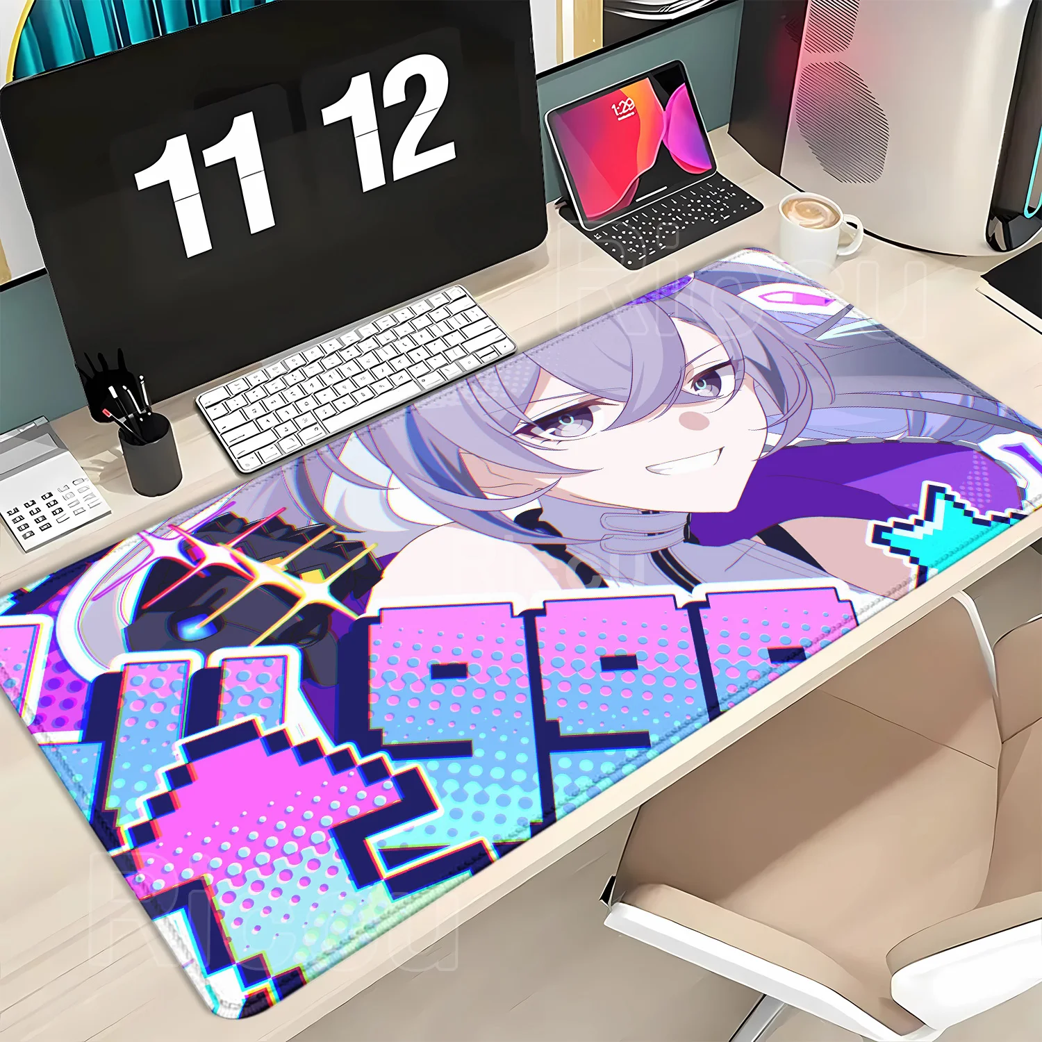Silver Wolf LV.999 Large HSR Honkai Star Rail XXL Mouse Mat New Non-slip Keyboard Anime Girl Kawaii Mouse Pad PC Gaming Desk Mat