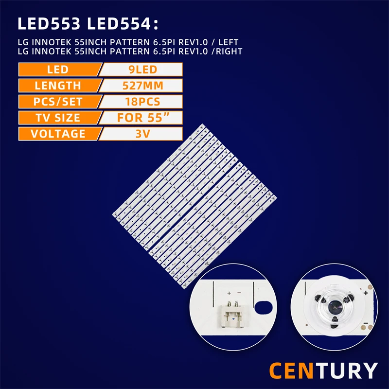 

3kit LED backlight strip LG Innotek 55inch pattern 6.5PI Rev1.0 for Panasonic TC-55DX700C / TC-55CX650U /TX-55CX680B