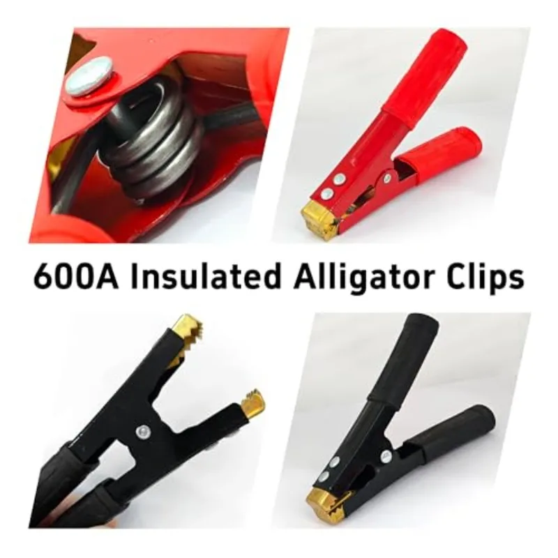 Crocodile Electrical Battery Clamp, Alligator Clips, Test Connector for Jumper Cables Boost, Car Caravan Van