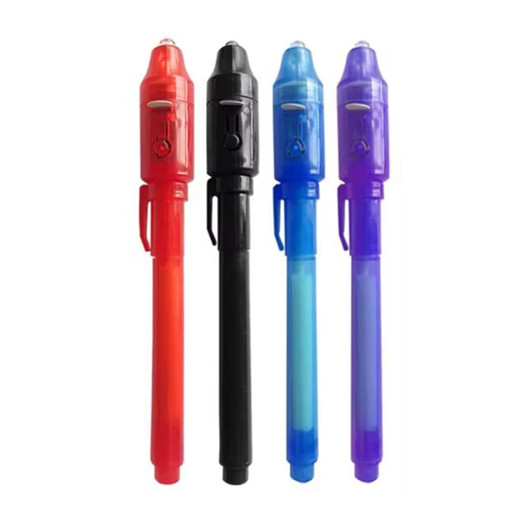 4-12 Stuks Onzichtbare Inkt Pen Spy Pen Met Uv Licht Magic Marker Voor Geheime Bericht Schatkist prijzen Kids Party Gunsten Speelgoed Gift