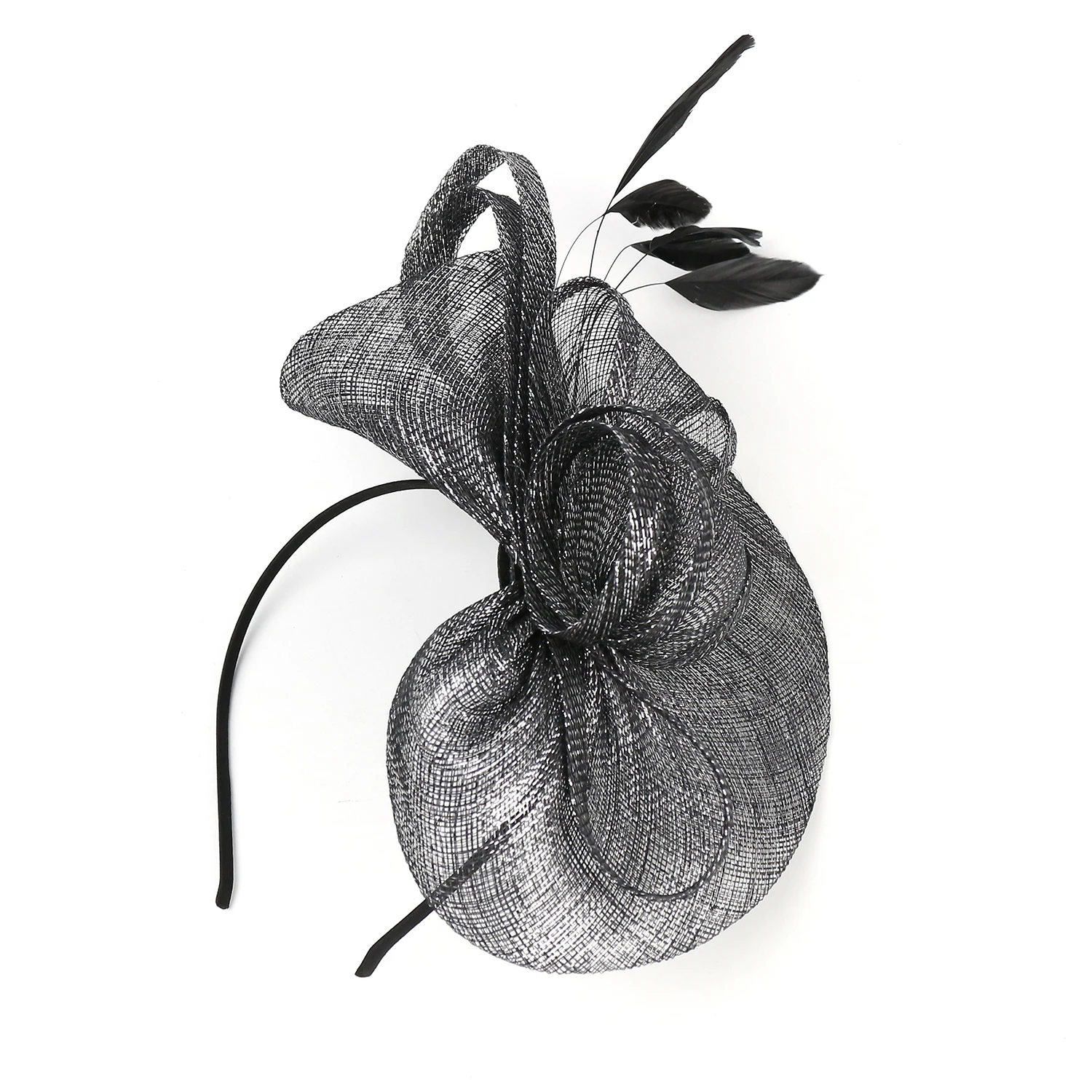 Women\'s Pillbox Fascinator Hat Kentucky Hat Feather Derby Sinamay Fascinator Headband Tea Party Fascinator Hat for Cocktail