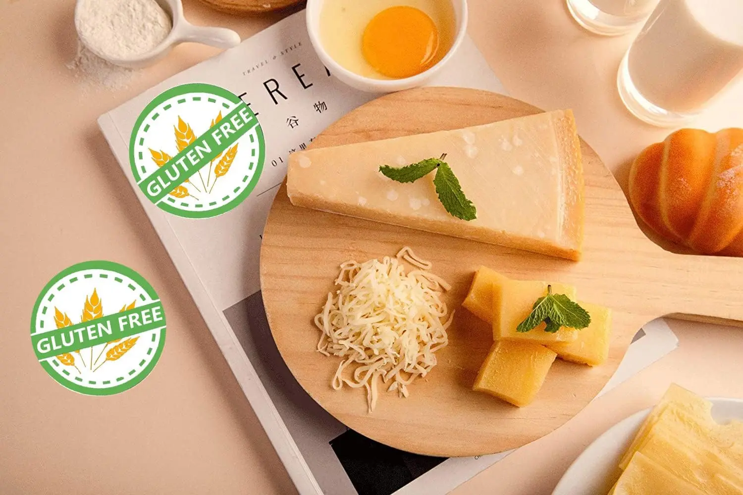 Gluten Free Stickers Gluten Allergic Labels, 1.5 Gluten Contains Warning Allergies Food Rotation Stickers for Food