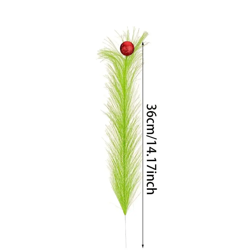 10pcs Artificial Christmas Tree Topper Fake with Ball Simulation Green Plants Decorative Green Reed Decoration Wedding