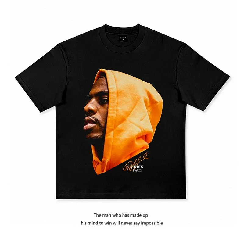 American Star Short-sleeved James Curry Morant Irving Three-ball Basketball Harden 280G Heavy Cotton T-shirt