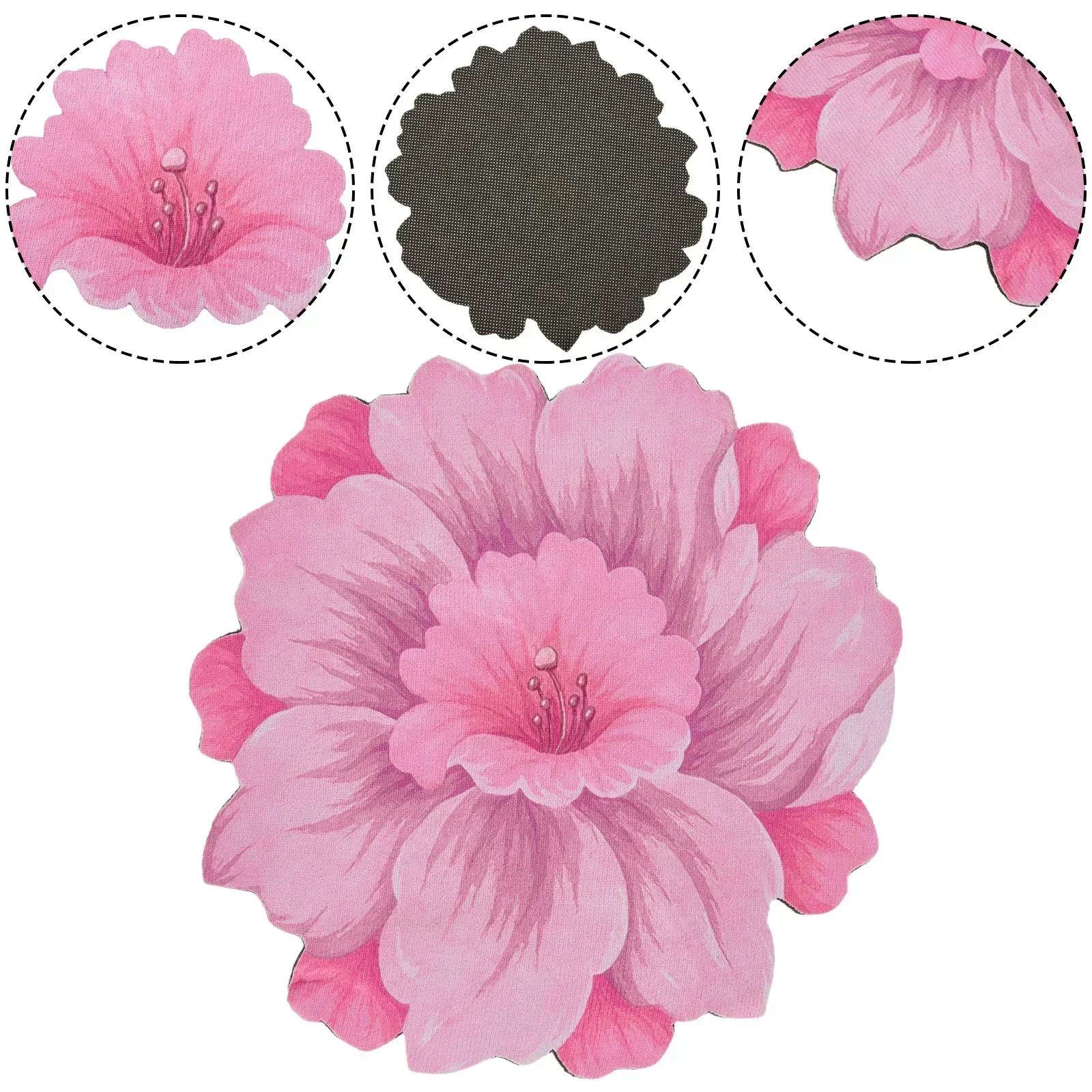 Flower Carpet Chinese Style Lotus Floor Mat Bedside Blanket Cloakroom Mat Irregular Thicken Bedroom Decor Washable Non-slip Mat