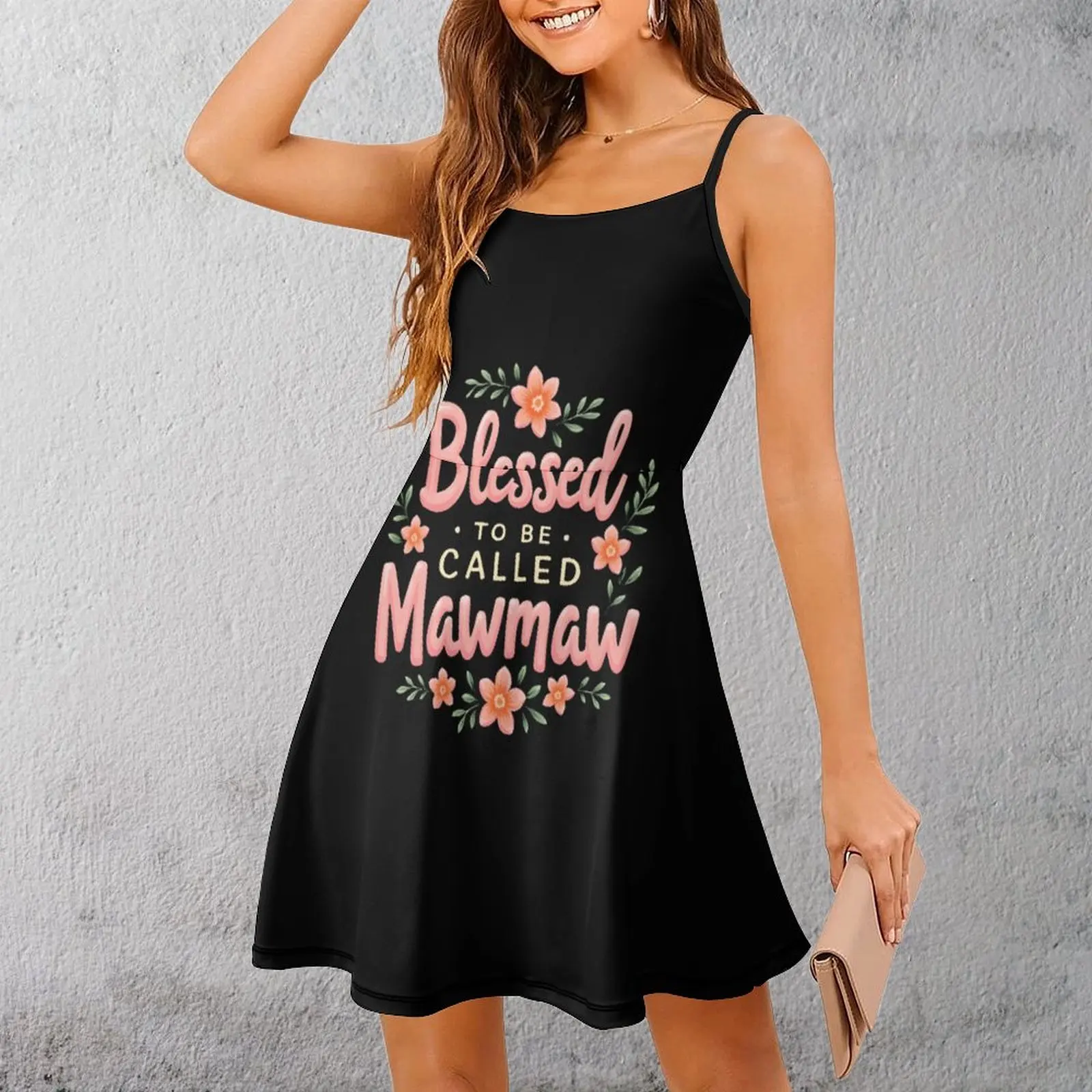

Exotic Blessed Mawmaw Floral Design Funny Women's Sling Dress Woman's Clothing Casual Cocktails Dresses