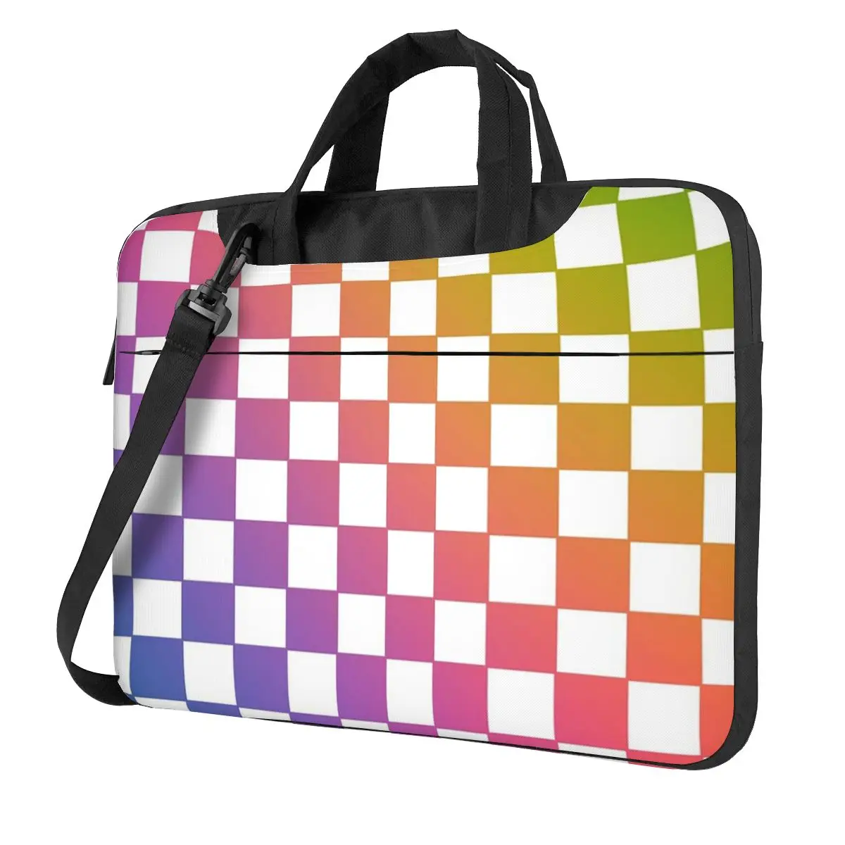 Checkered Rainbow 2 Laptop Bag Shockproof Case Computer Bag 13 14 15.6 Inch Crossbody Notebook Pouch For Macbook Pro Air