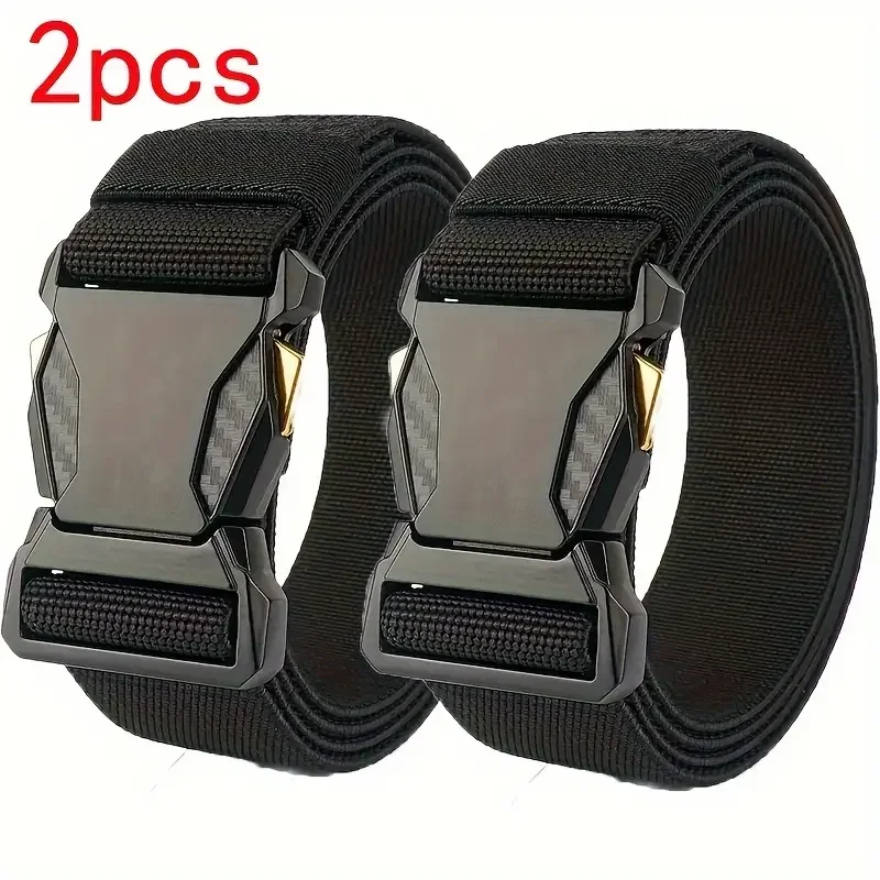 2PC Versatile Men's Tactical Belts - Durable, Adjustable Design - for Outdoor Hunting & Sports Enthusiasts