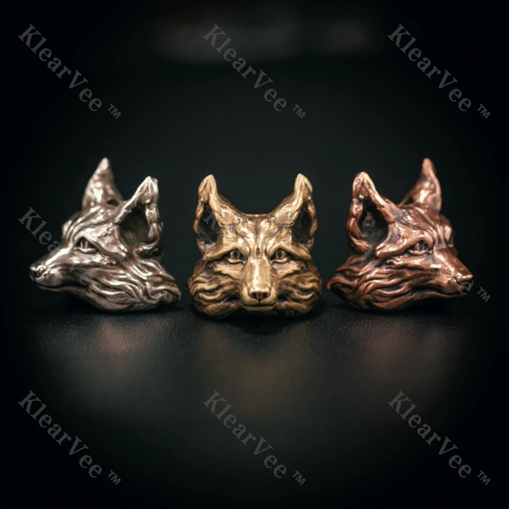 

Персонализированный кулон из латуни с лисой, EDC, уличный инструмент, зонтик, веревка, аксессуары, толкающая пластина, подвеска на хвост, автомобильный брелок, подвеска «сделай сам»