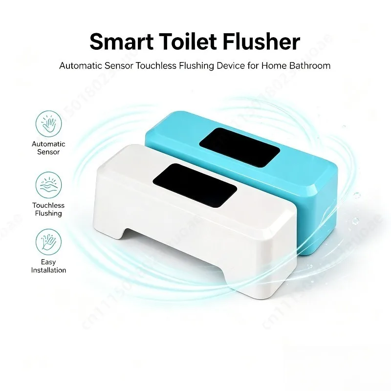 Auto Sensor Touchless Toilet Flusher Non-contact Punch Free Wireless Home Bathroom Accessory