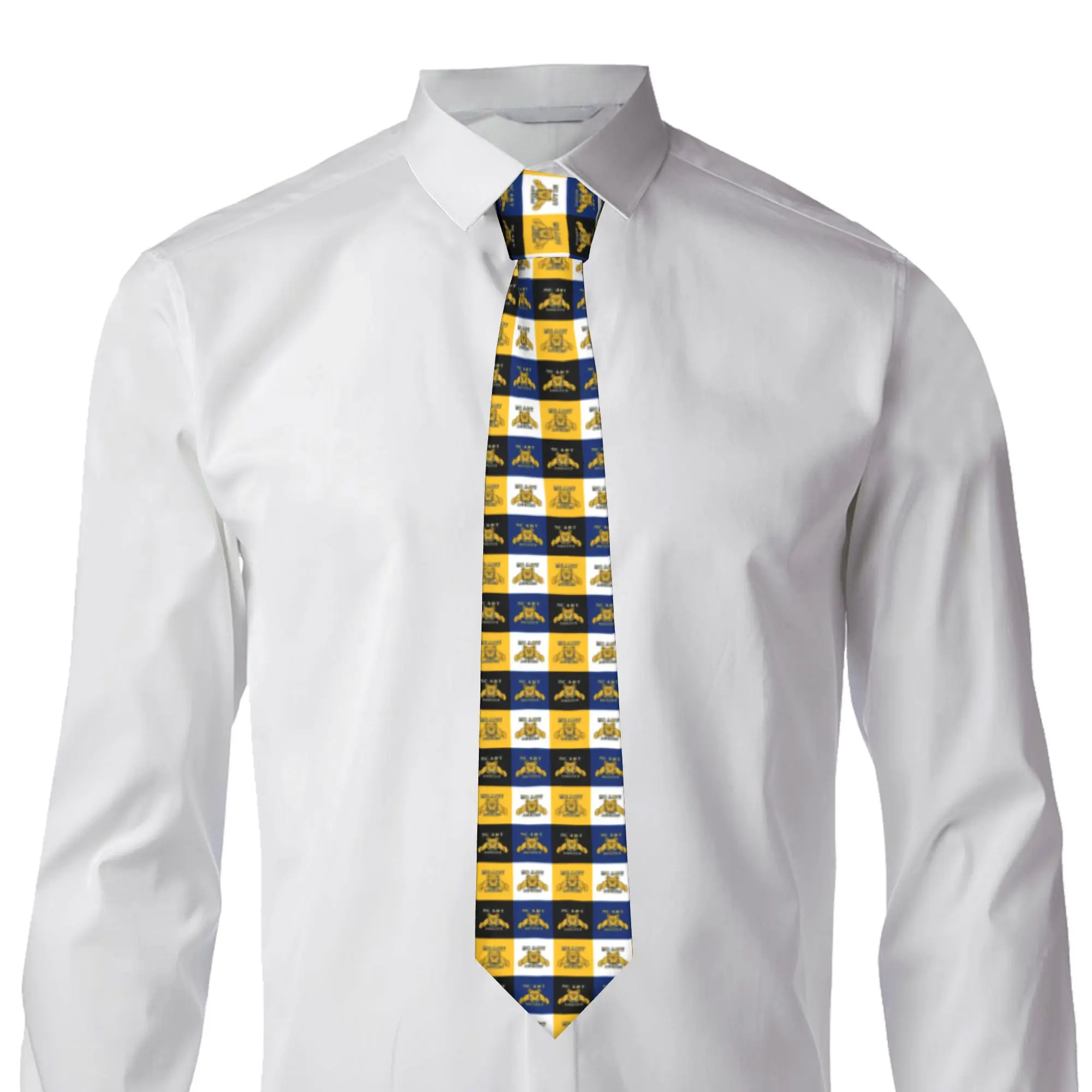 NC A&T HBCU Fraternity Aggies Neck Tie for Men Fashion Checkered Plaid North Carolina A&T State University Silk Wedding Neckties