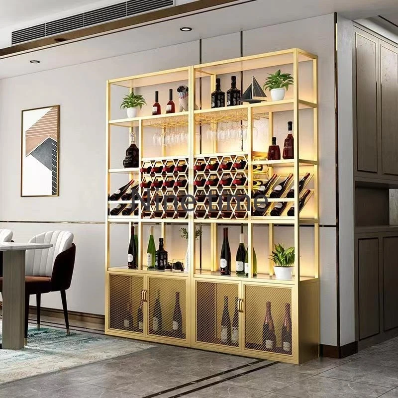 Display Cocktail Wine Cabinets Living Room Holder Metal Traditional Bar Cabinet Restaurant Retail Armario Para Vinos Furniture