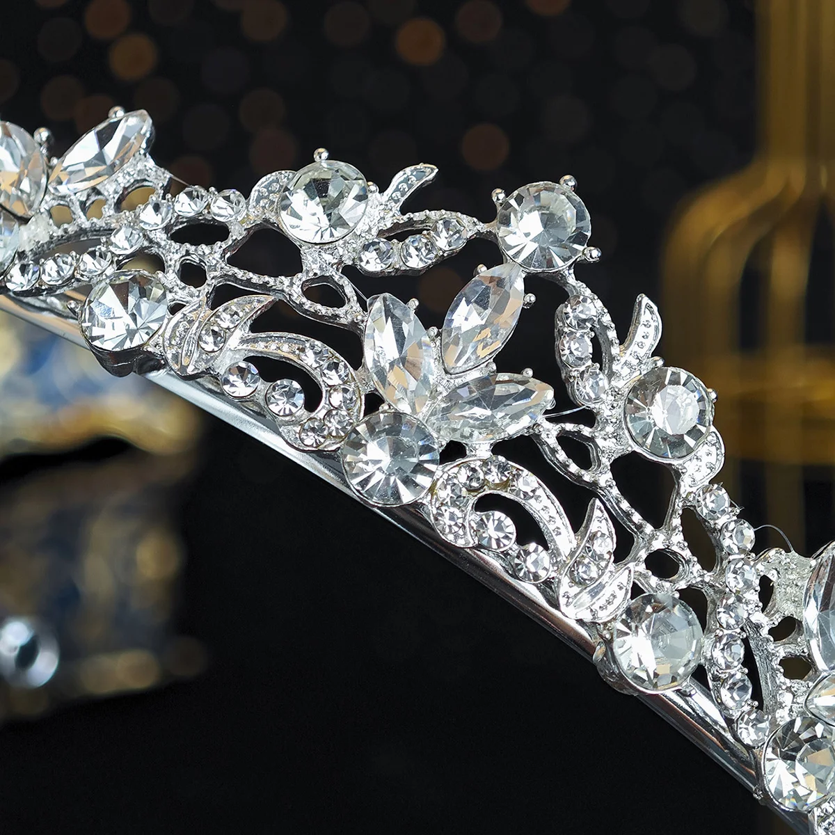 Silber Kristall Strass Prinzessin Kuchen Krone Braut Hochzeit Tiaras Geburtstag Party Mode Kopfschmuck Brautjungfer Geschenk für Frauen – Detail 5
