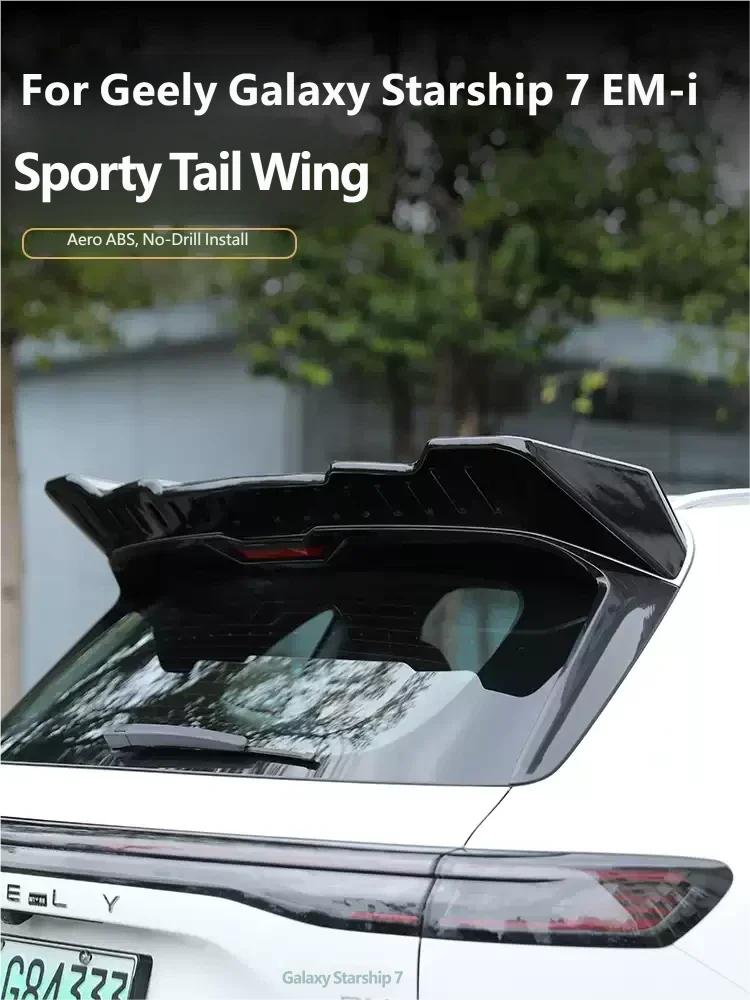 For Geely Galaxy Starship 7 EM-i Geely EX5 EM-i 2026 Accessories Car Style Rear Trunk Roof Spoiler Fixed Wind Tail Wing Cover