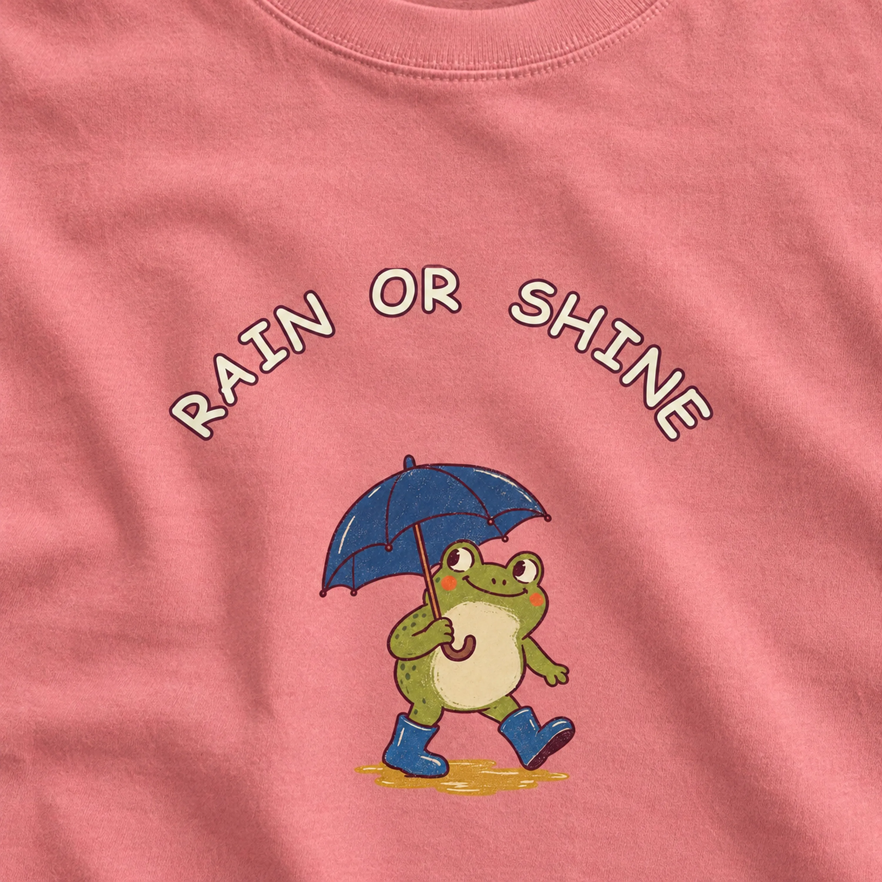Rain or Shine Frog Graphic Crewneck T-Shirt