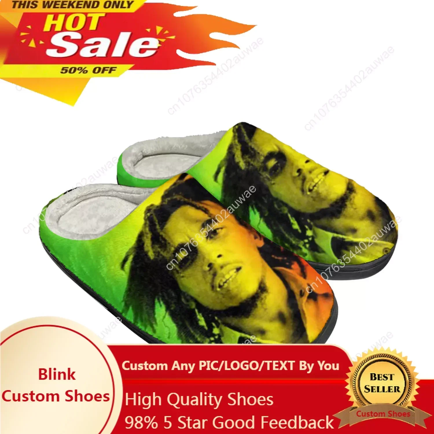 

Bob Marley Home Cotton Slippers High Quality Mens Womens Youth Boy Girl Plush Bedroom Keep Warm Shoes Custom Thermal Slipper