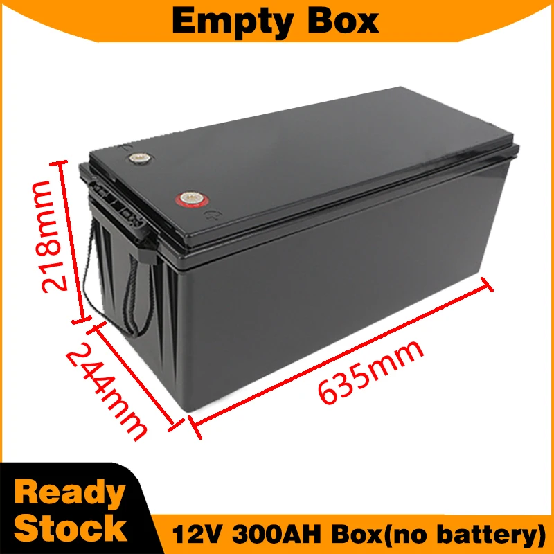 Snap-Fit Type Empty Battery Box for 12V 300AH LiFePO4 Battery Plastic Box with Handle Storage Box for 12.8V Pack Without Battery
