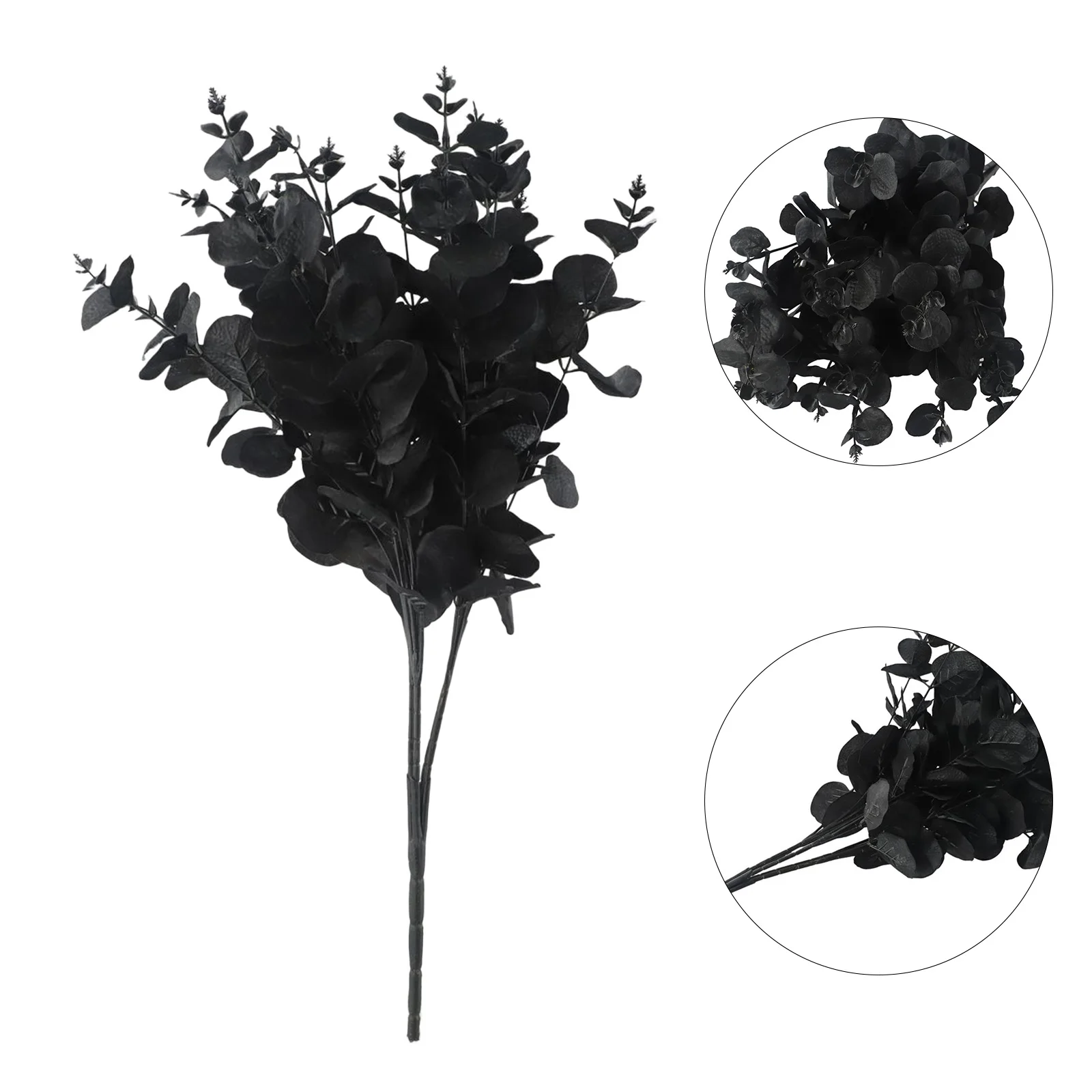 

Black Artificial Flower Eucalyptus Leaves Plants Wall Material Decorative Lifelike Fake Plants For Home Shop Garden Party Decor