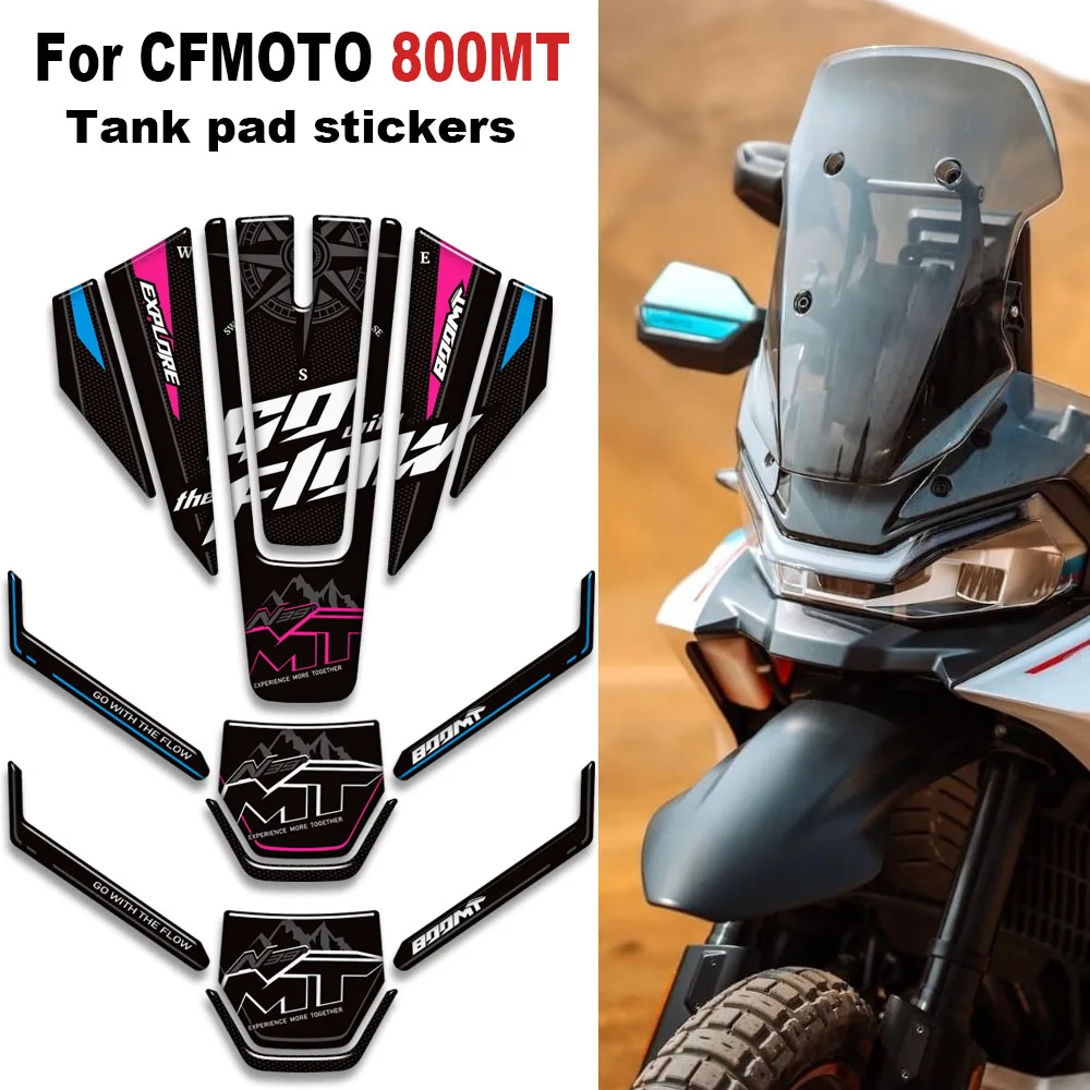 

For CFMoto 800MT 800 MT Sport Explore Touring Adventure Motorcycle Tank pad Grips Knee Fender 3D stickers decals windscreen