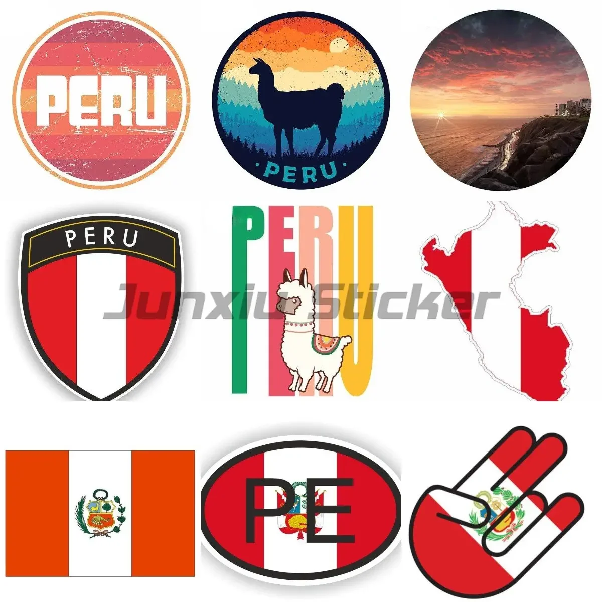 

Peru Flag Wall Rooms Truck Stickers Decals Door Bumper Sticker Peru Flag Map Car Sticker Country Code PE Decal Car Window