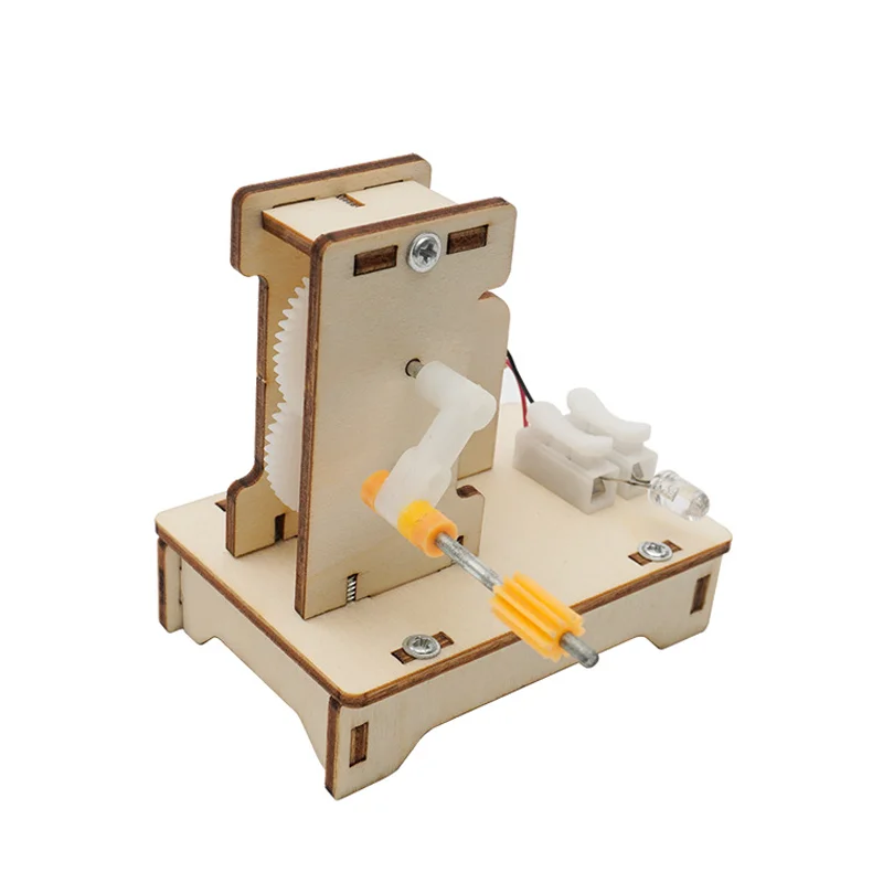 DIY Electric Hand Generator STEM Kits Technological Gatget Science Experimental Tool Educational Wooden Puzzle Games Teaching