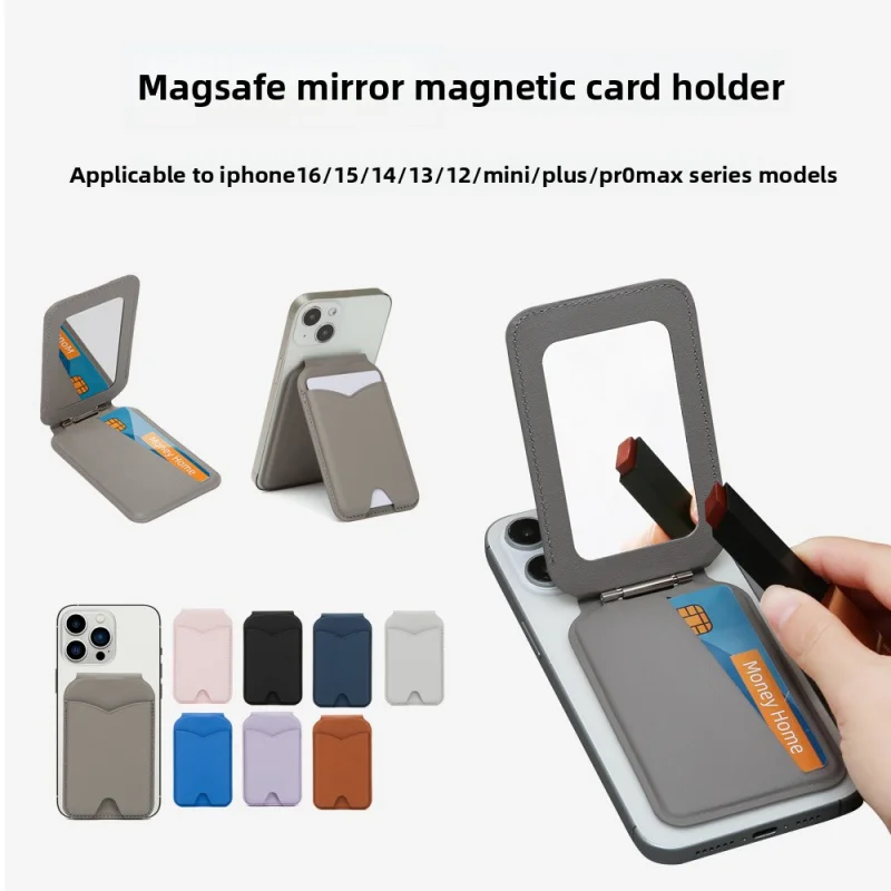 

Suitable for AppleiPhone16Series Rotating Mirror Magnetic Card HolderMagSafeFolding Mirror Card Holder