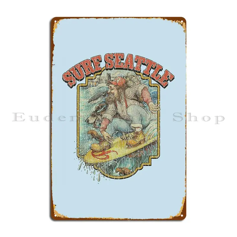 Доска для серфинга, Сиэтл 1983, металлический знак, печать на заказ, для гостиной, кинотеатра, роспись, жестяной знак, плакат