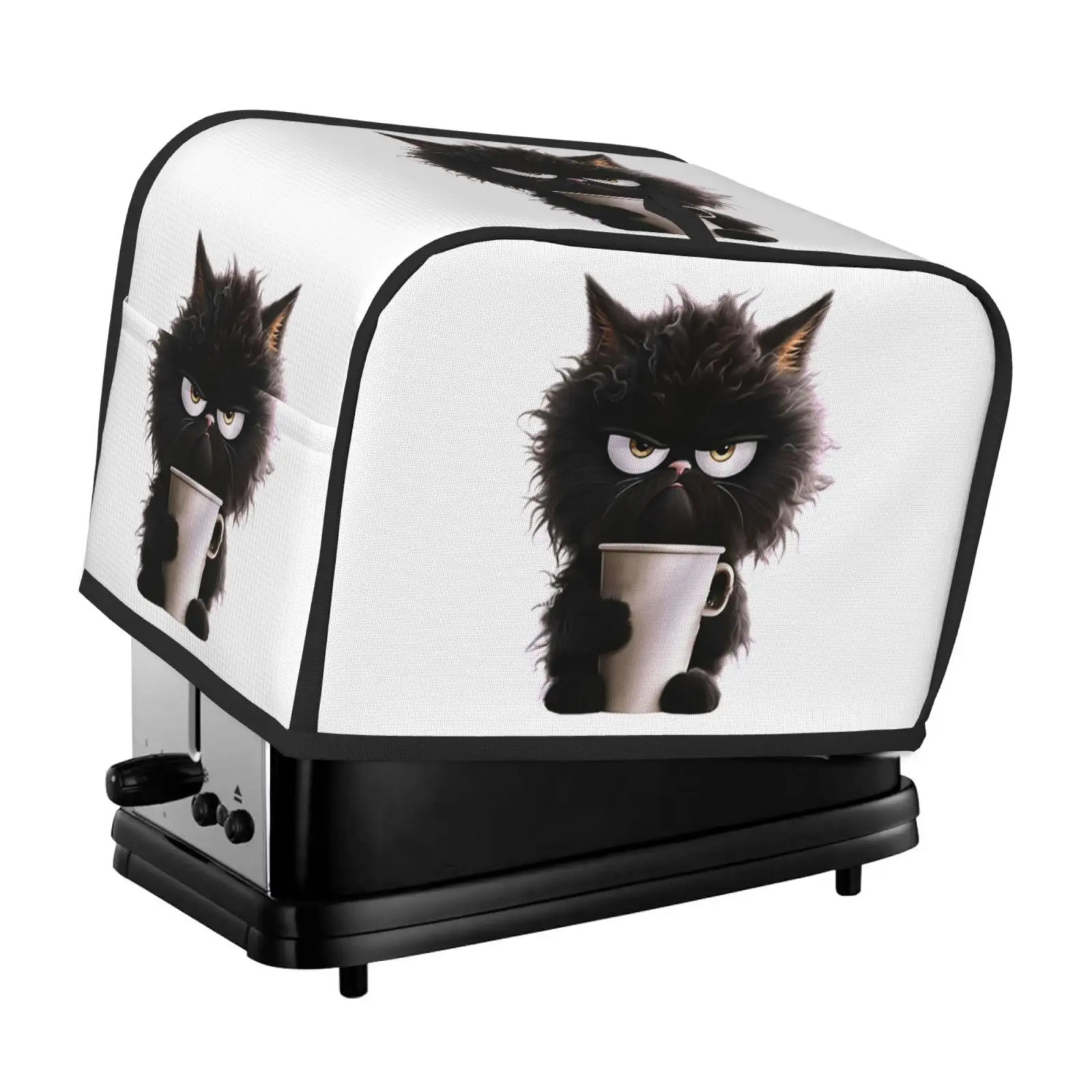 Custom Funny Cat 2 Slice 4 Slice Toaster Bakeware Cover Protector Dustproof Kitchen Clean Tools Organizer