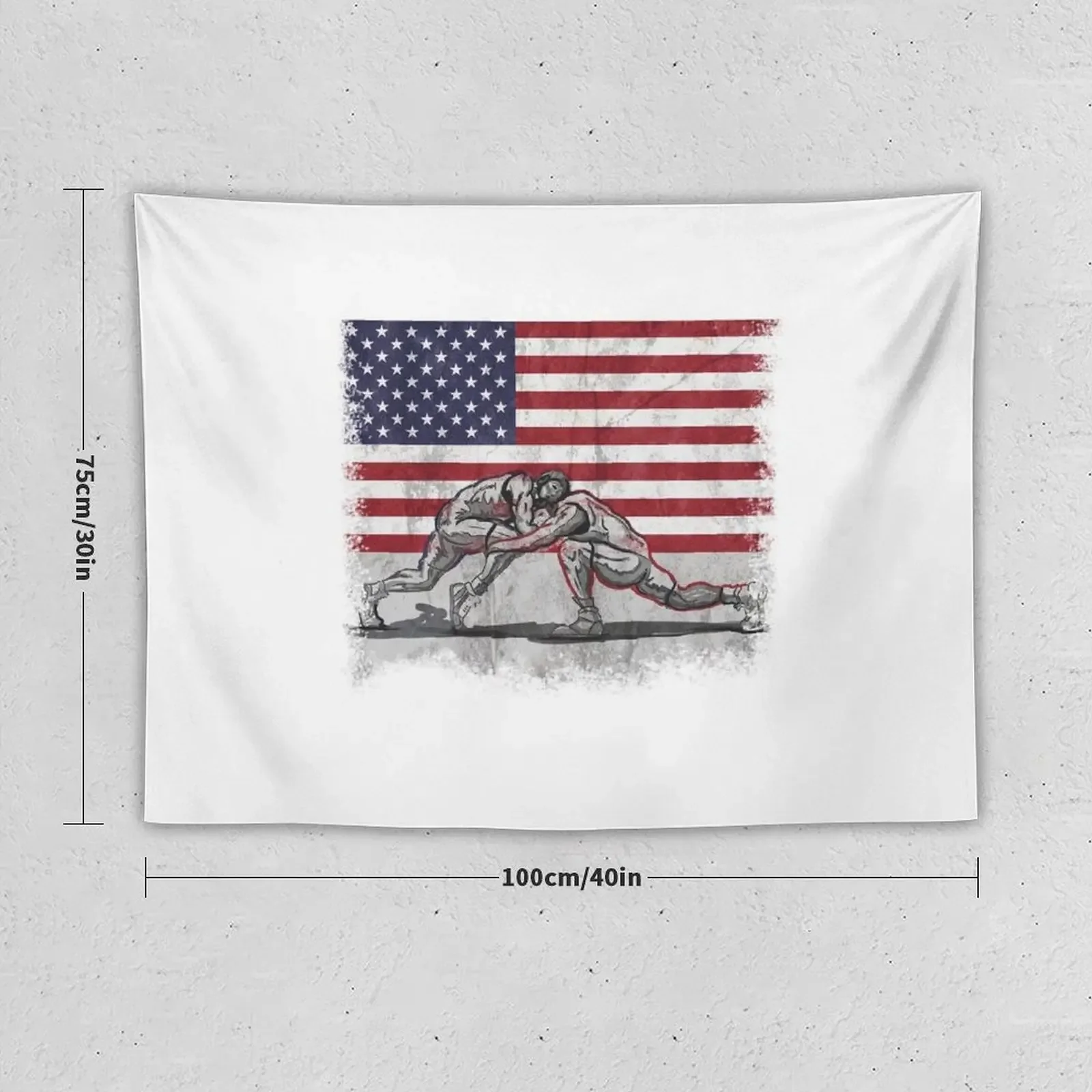 American Wrestling Patriotic Tapestry On The Wall Home And Comfort Decor Tapestry