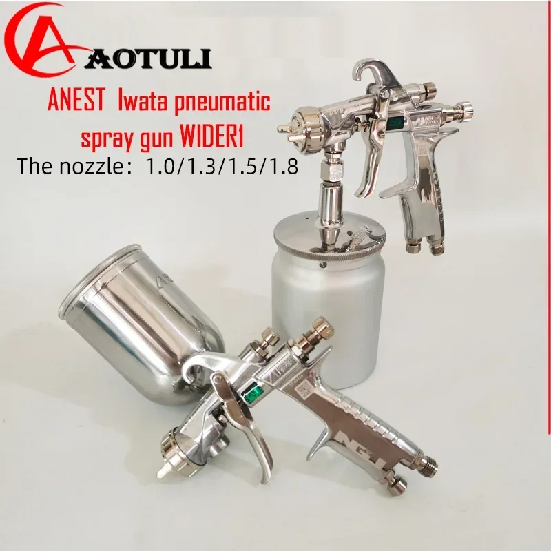 Anest Iwata Spray Gun WIDER1 Paint Furniture Car High Atomizing Pneumatic AUTO On The Pot Under The Pot 1.0 1.3 1.5 1.8 Caliber