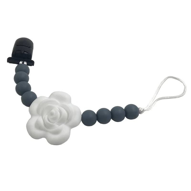 ABCPICK Silicone DIY Craft Set Pacifier Clips Crib Toy Natural Beads Necklace Pendant Jewelry Making Handmade Accessories