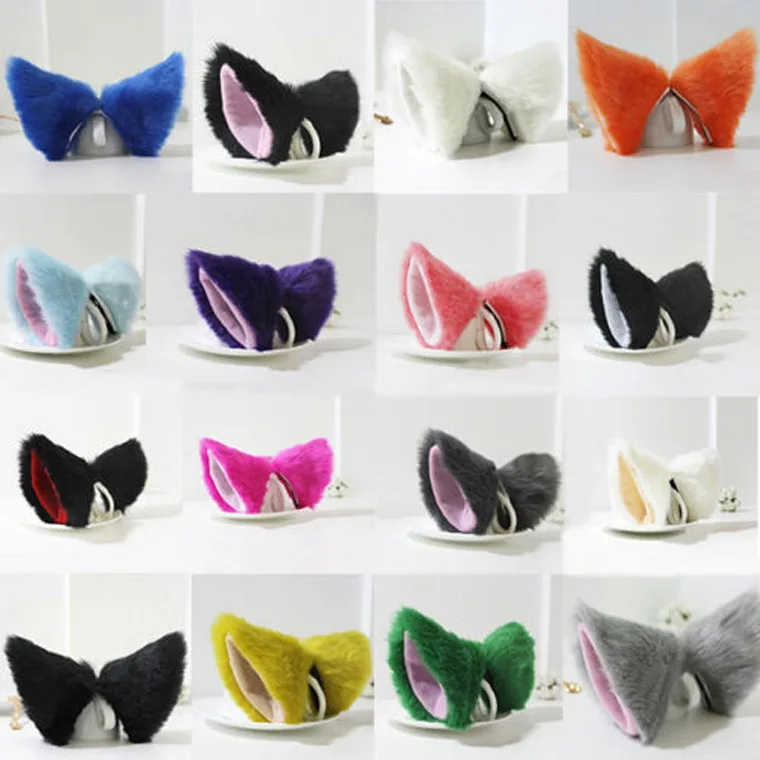 

Cat Ear Hairclip Role-playing Ornament Unisex Animal Cosplay pin Headwear Cute Accessories Party Christmas Halloween