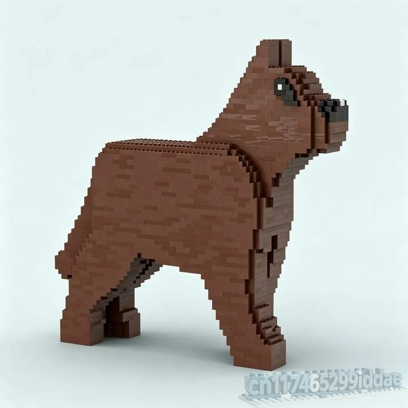 3658 Parts Large Dog Figure MOC Custom Building Blocks Animal Model DIY Creative Assembly Collectible Toy Display Popular Gifts