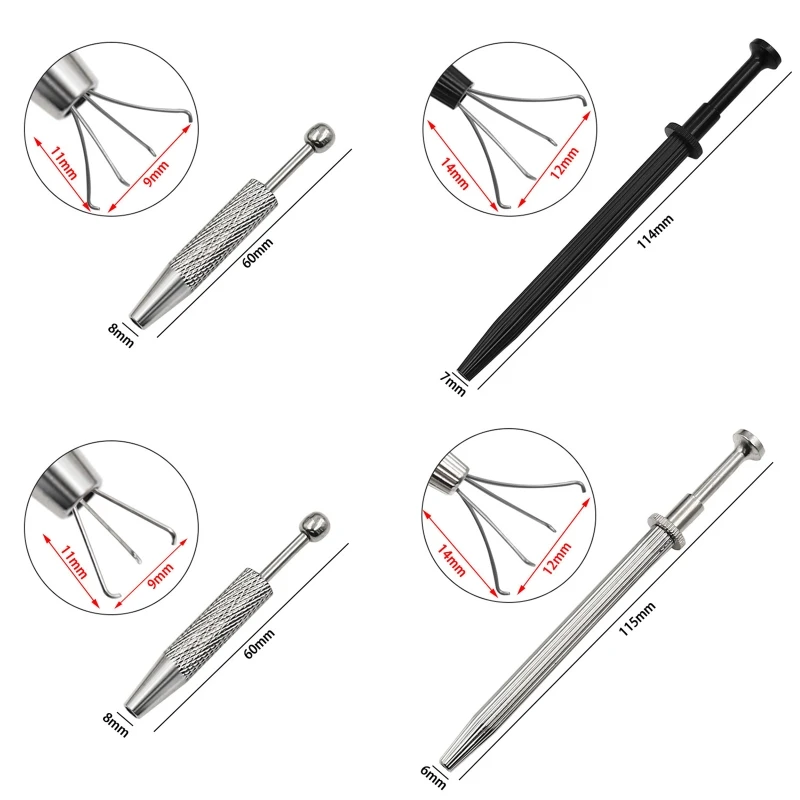 Strumento raccolta a 4 artigli Strumento raccolta con supporto per diamanti in metallo a 4 punte Grabber Trasporto