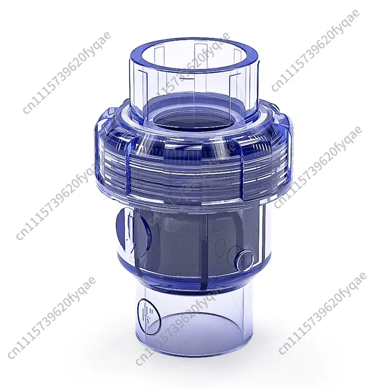 Transparent PVC single connection check valve Fish tank plastic check valve 1 water stop valve 2 inches 20 25 32 40