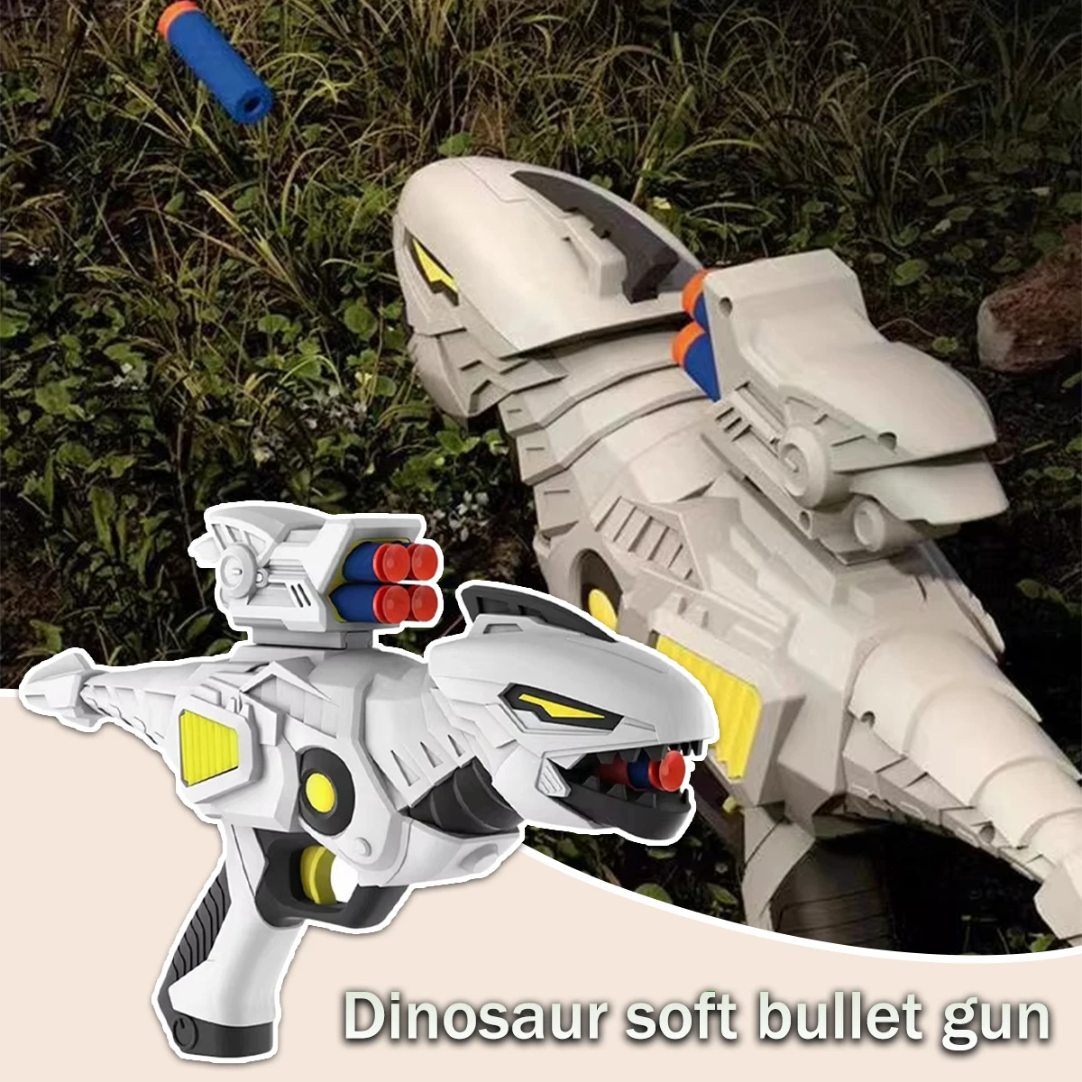 

Dinosaur Soft Gun Kids Hand Shot T-Rex Machine Children'S Toy Gun With Movable Joints Launcher Christmas Birthday Gift