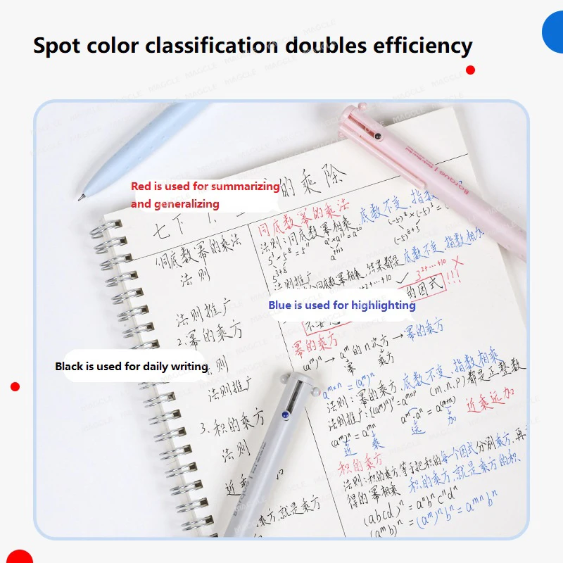 ZENNYTH Tri-color Gel Ink Pens Triangular Barrel Ergonomic Grip Anti-fatigue Multifunctional Pen High Quality Office Accessories