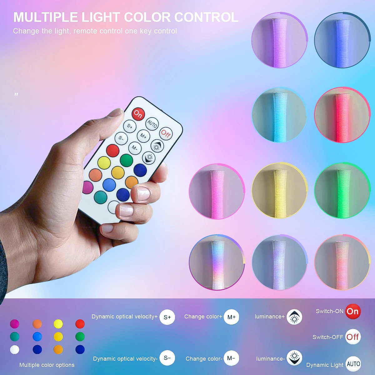 مصباح ورقي، مصباح ذكي LED متغير الألوان RGB، جهاز تحكم عن بعد، مصباح أرضي، مناسب لغرفة المعيشة وغرفة النوم وغرفة الألعاب.
