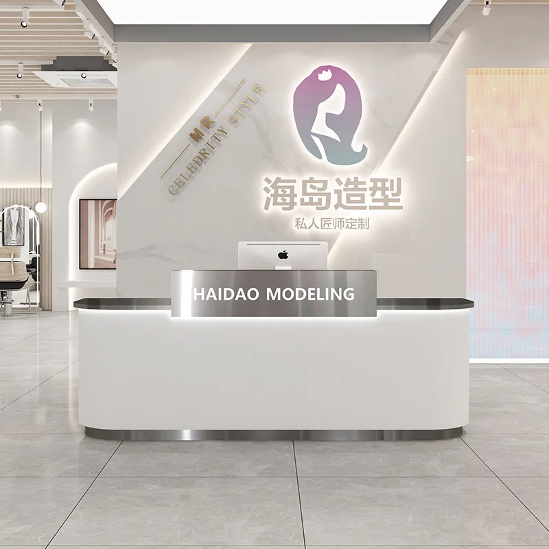 

Checkout Front Desk Reception Counter Hotels Arched Classic Reception Desks Beauty Salon Modern Mostrador Recepcion Furniture
